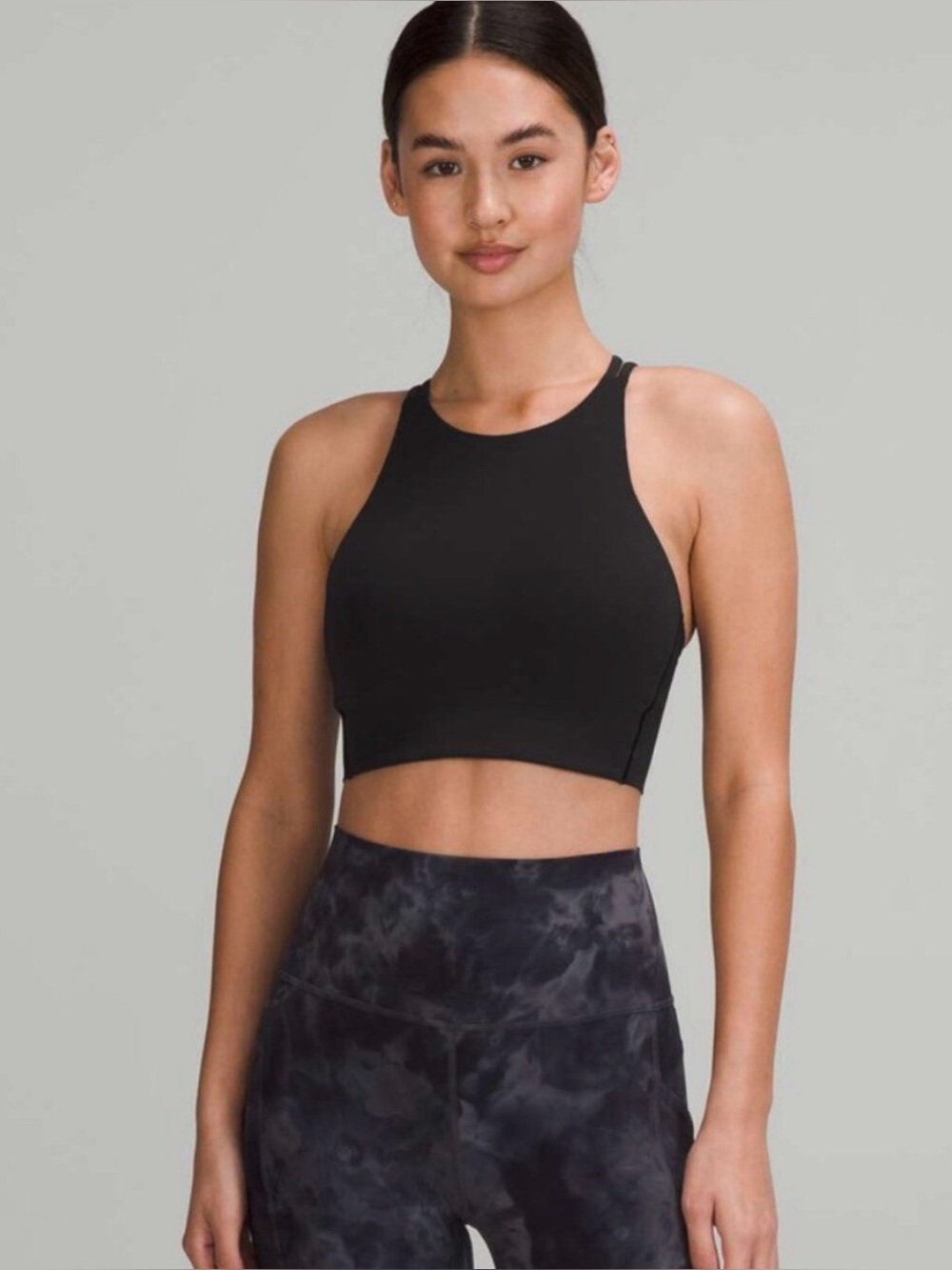 Lululemon Like a Cloud High Neck Longline Bra Top Black Size 8